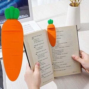 3D Stereo Book Marks Kids Bookmarks Kawaii Silicone Carrot Bookmark Novelty Book Marker Inspirational Quote Bookmark Page Marker