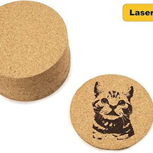 Cork Coasters for Drinks - 50 Pack 3.5" Round Blank Coasters.