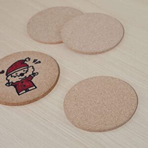 Cork Coasters for Drinks - 50 Pack 3.5" Round Blank Coasters.