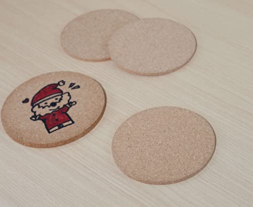 Cork Coasters for Drinks - 50 Pack 3.5" Round Blank Coasters.