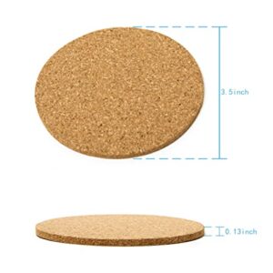 Cork Coasters for Drinks - 50 Pack 3.5" Round Blank Coasters.