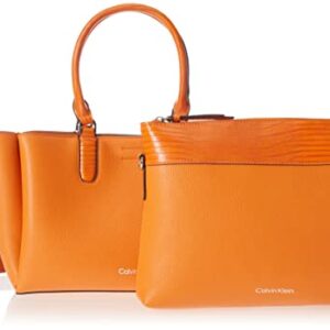 Calvin Klein Rita 2 in 1 Organizaional Satchel, Flame Orange