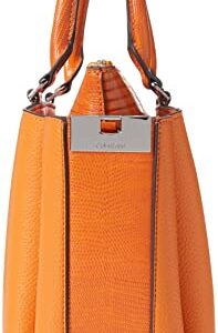 Calvin Klein Rita 2 in 1 Organizaional Satchel, Flame Orange