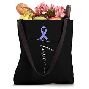 Stomach Cancer Awareness Love Periwinkle Blue Ribbon Tote Bag