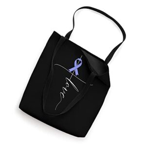 Stomach Cancer Awareness Love Periwinkle Blue Ribbon Tote Bag