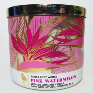 bath & body works, white barn 3-wick candle w/essential oils – 14.5 oz – 2022 spring scents (pink watermelon)