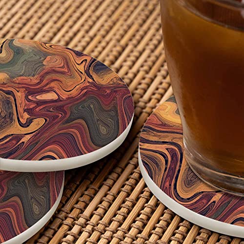 Pznen Painting in Impressionism Style Coasters for Drinks Office Coffee Table Liquid Splash Living Room Decor Set of 2 for Cold Drinks Wine Mugs and Cups 4 Inch