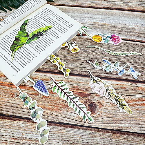 MWOOT 30Pcs Flowers Shape Bookmarks,Colorful Paper Page Clips Bookmark Set ,Creative Paper Book Markers Gifts for Book Lovers Women Girls(30 Styles)