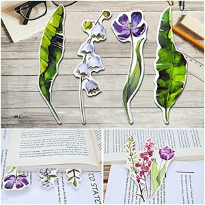 MWOOT 30Pcs Flowers Shape Bookmarks,Colorful Paper Page Clips Bookmark Set ,Creative Paper Book Markers Gifts for Book Lovers Women Girls(30 Styles)