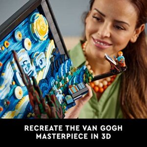 LEGO Ideas Vincent Van Gogh - The Starry Night 21333, Unique 3D Wall Art Home Décor Piece with Artist Minifigure, Creative Crafts Set for Adults