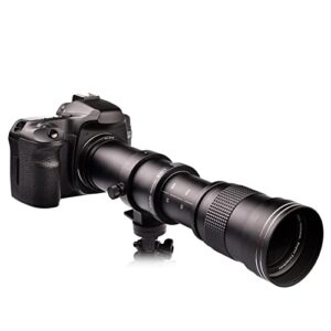 lightdow 420-800mm f/8.3 manual zoom super telephoto lens + t-mount for canon eos rebel t3 t3i t4i t5 t5i t6 t6i t6s t7 t7i sl1 sl2 6d 7d 7d 60d 70d 77d 80d 5d ii/iii/iv dslr camera lenses
