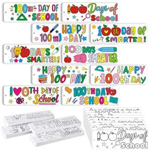 200 pcs 100 days of school bookmark blank bookmarks to decorate cute bookmarks happy 100th day activities for 100 days of school decorations school classroom prize reading rewards gifts for kids adult