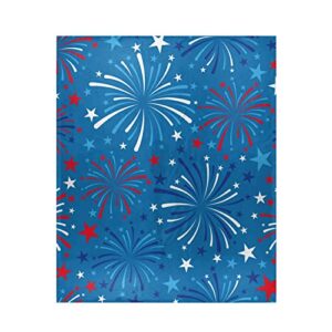susiyo patriotic blue fireworks throw blanket 50×60 inch soft lightweight decor sofa couch blanket
