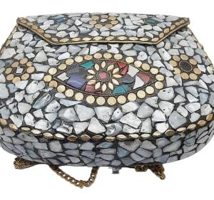 Trend Overseas Ethnic Indian Handmade Sea Shell Stone Chip Bag