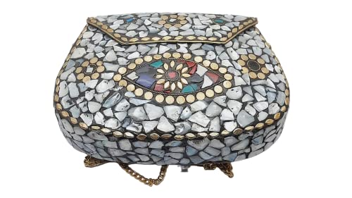 Trend Overseas Ethnic Indian Handmade Sea Shell Stone Chip Bag