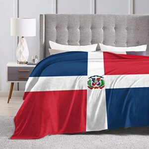 Flag of The Dominican Republic Blanket Printed Flannel Throw Blanket 50"X40" Anti-Pilling Blanket Bed Sofa Living Room Bedroom