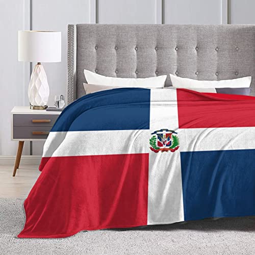 Flag of The Dominican Republic Blanket Printed Flannel Throw Blanket 50"X40" Anti-Pilling Blanket Bed Sofa Living Room Bedroom