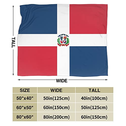 Flag of The Dominican Republic Blanket Printed Flannel Throw Blanket 50"X40" Anti-Pilling Blanket Bed Sofa Living Room Bedroom