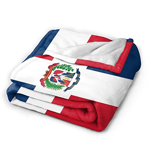 Flag of The Dominican Republic Blanket Printed Flannel Throw Blanket 50"X40" Anti-Pilling Blanket Bed Sofa Living Room Bedroom