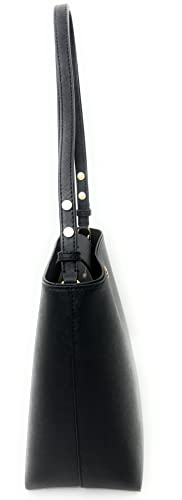 Tory Burch Emerson Womens Saffiano Leather Bucket Bag (Black)