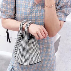 Denhuaki Handle Full Rhinestone Evening Clutch Bag for Women Shinny Bling crystal shoulder bag Purse Handbag Party Wedding Crossbody Bag