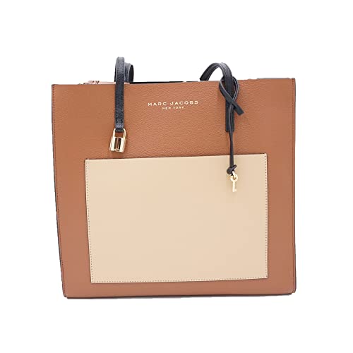 Marc Jacobs M0016131 Chocolate Truffle With Gold Hardware Women's Grind Color Block Large Tote Bag