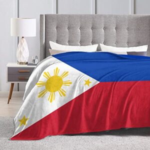 Flag of The Philippines Blanket Printed Flannel Throw Blanket 50"X40" Anti-Pilling Blanket Bed Sofa Living Room Bedroom