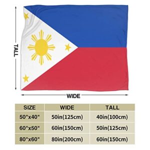 Flag of The Philippines Blanket Printed Flannel Throw Blanket 50"X40" Anti-Pilling Blanket Bed Sofa Living Room Bedroom