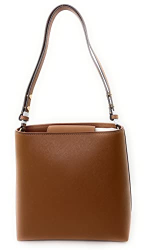 Tory Burch Emerson Womens Saffiano Leather Bucket Bag (Moose)