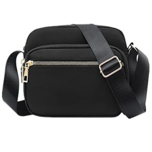 dihklcio nylon crossbody bags for women purses and handbags women’s casual messenger bags waterproof black crossbody purse (black)
