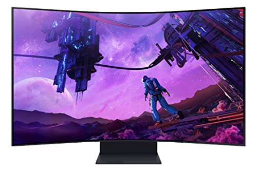 SAMSUNG Odyssey Ark 55-Inch Curved Gaming Screen, 4K UHD 165Hz 1ms (GTG) Quantum Mini-LED Gamer Monitor w/Cockpit Mode, Sound Dome Technology, Multi View, HDR10+ (S55BG970NN) 2022