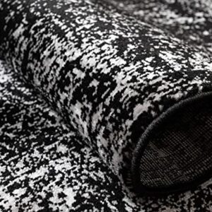 Rugs.com Monte Carlo Collection Rug – 5' x 8' Black Medium Rug Perfect for Living Rooms, Large Dining Rooms, 5 x 8 Feet