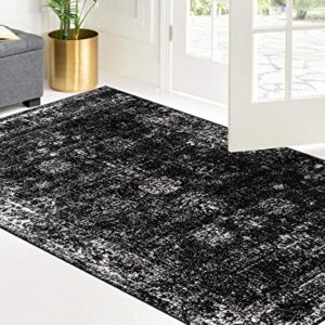 Rugs.com Monte Carlo Collection Rug – 5' x 8' Black Medium Rug Perfect for Living Rooms, Large Dining Rooms, 5 x 8 Feet