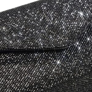 GEGELE Women's Sparkly Evening Bags Glitter Rhinestone Clutch Purse for Party Prom Wedding (Black)