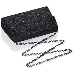 GEGELE Women's Sparkly Evening Bags Glitter Rhinestone Clutch Purse for Party Prom Wedding (Black)