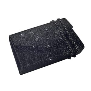 GEGELE Women's Sparkly Evening Bags Glitter Rhinestone Clutch Purse for Party Prom Wedding (Black)