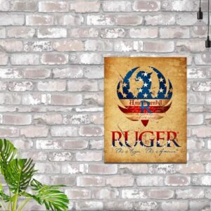 Desperate Enterprises Ruger - 2nd Amendment Tin Sign - Nostalgic Vintage Metal Wall Decor - Made in USA