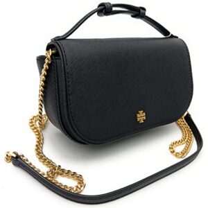 Tory Burch Emerson Top Handle Women's Saffiano Leather Crossbody Bag (Black)