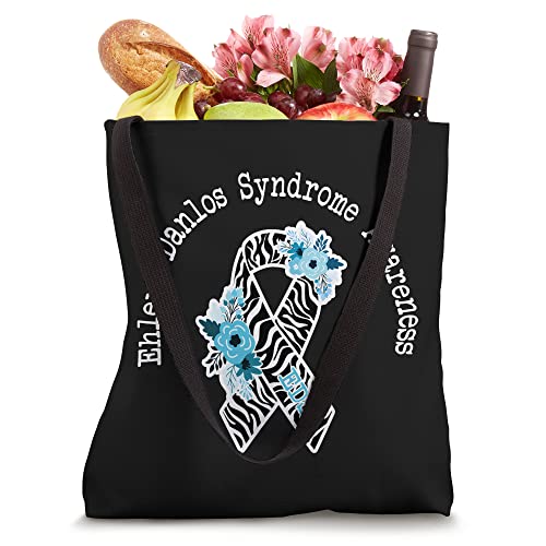 Ehlers Danlos Syndrome Awareness EDS Zibra Ribbon Rainbow Tote Bag