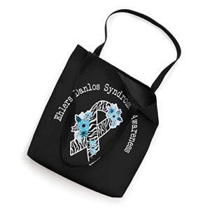 Ehlers Danlos Syndrome Awareness EDS Zibra Ribbon Rainbow Tote Bag