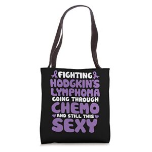 fighting hodgkin lymphoma going through chemo awareness tote bag