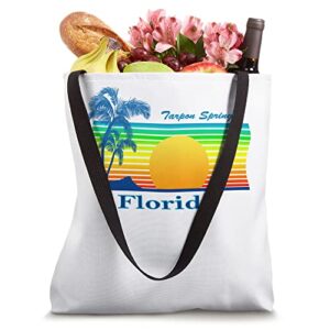 Tarpon Springs Florida Retro Tropical Beach Sunset Tote Bag