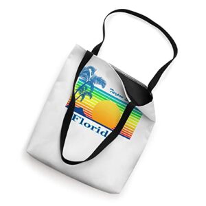 Tarpon Springs Florida Retro Tropical Beach Sunset Tote Bag