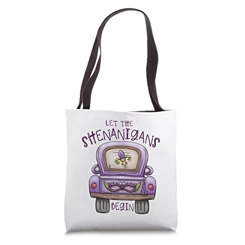 Let The Shenanigans Begin For Women Cute Mardi Gras Truck Tote Bag