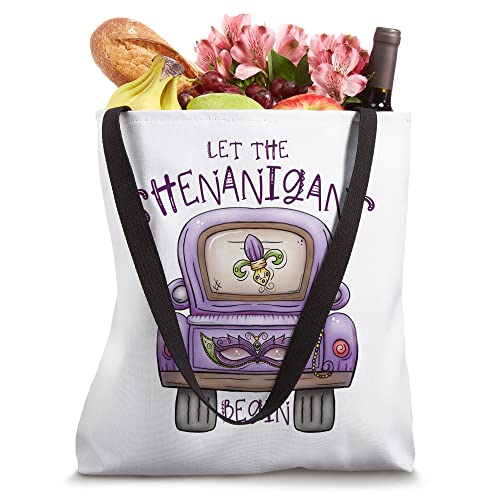 Let The Shenanigans Begin For Women Cute Mardi Gras Truck Tote Bag