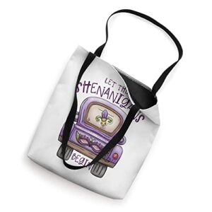 Let The Shenanigans Begin For Women Cute Mardi Gras Truck Tote Bag