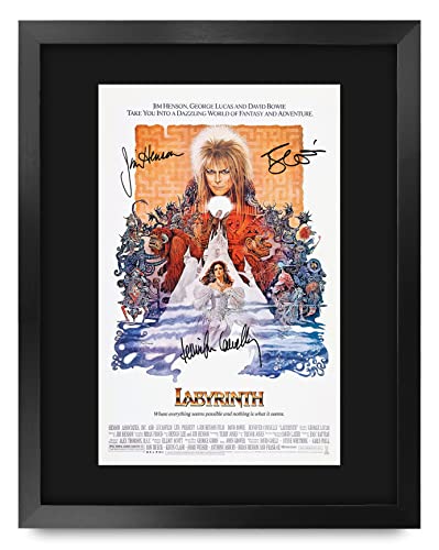 HWC Trading Framed 11" x 14" Print - Labyrinth David Bowie Gifts Mounted Printed Poster Signed Autograph Picture for Movie Memorabilia Fans