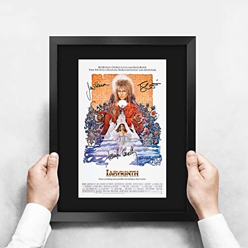 HWC Trading Framed 11" x 14" Print - Labyrinth David Bowie Gifts Mounted Printed Poster Signed Autograph Picture for Movie Memorabilia Fans