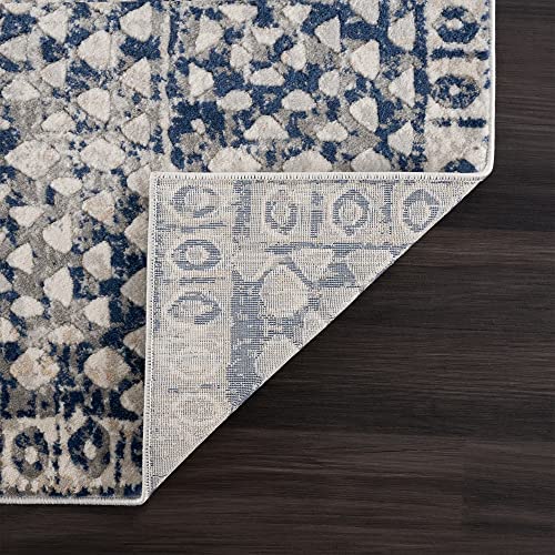 Bloom Rugs Troya Gray/Blue 5x7 Rug - Modern Abstract Area Rug for Living Room, Bedroom, Dining Room, and Kitchen - Exact Size: 5' x 7'5"