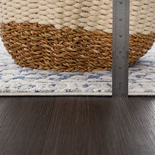 Bloom Rugs Troya Gray/Blue 5x7 Rug - Modern Abstract Area Rug for Living Room, Bedroom, Dining Room, and Kitchen - Exact Size: 5' x 7'5"